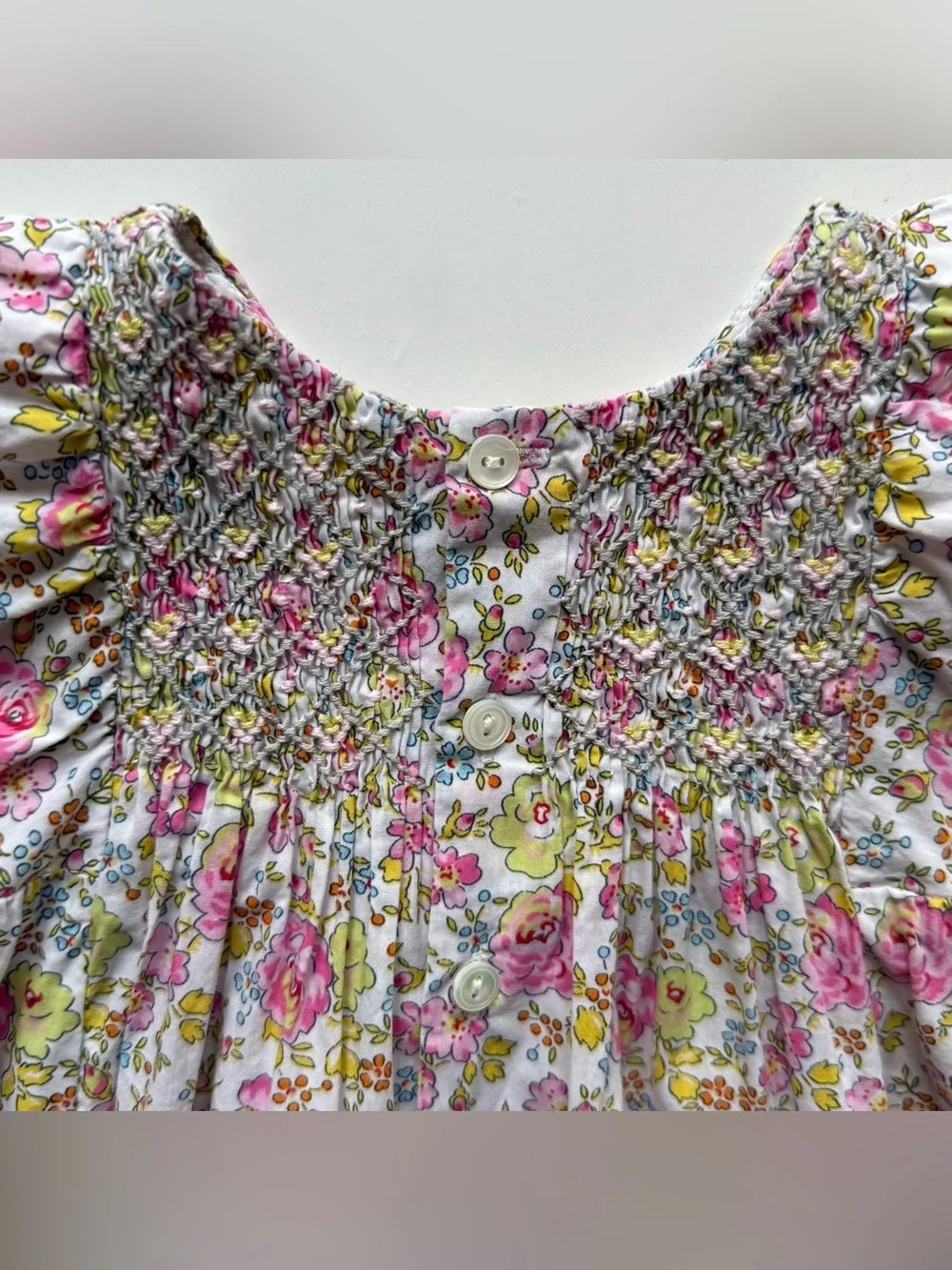 Bonpoint Girls Cadelili Smocked Liberty Floral Dress - Size 6M